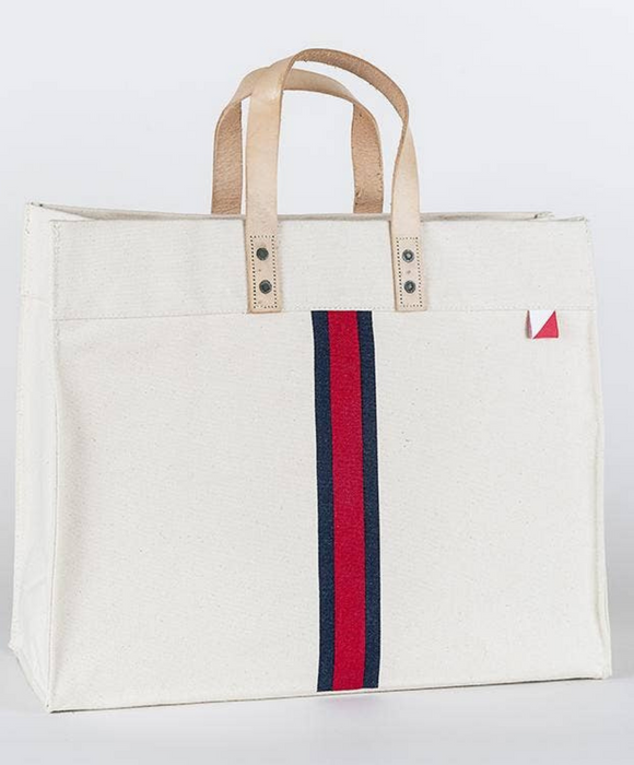 Striped Box Tote
