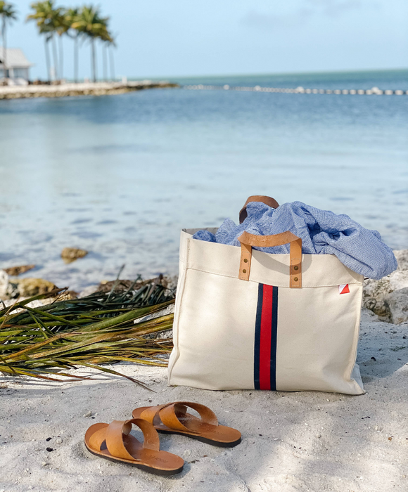 Striped Box Tote