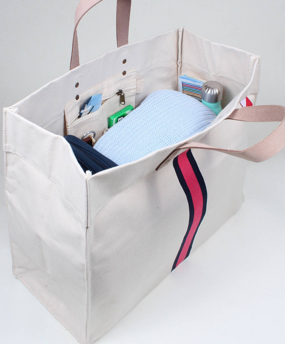 Striped Box Tote