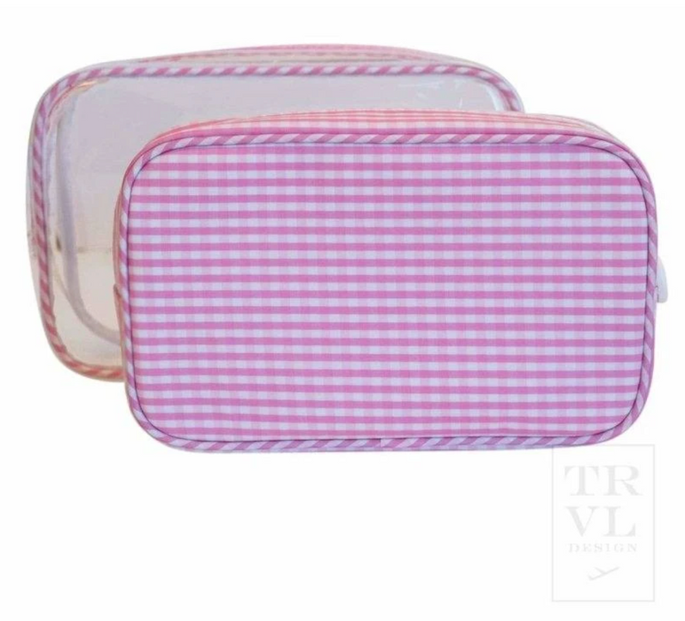 Duo Clear Gingham Cosmetic Pouches