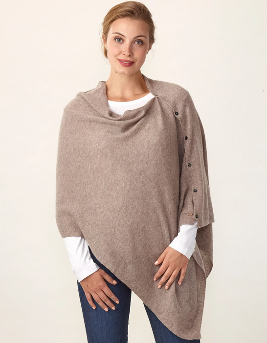 Cashmere Button Poncho