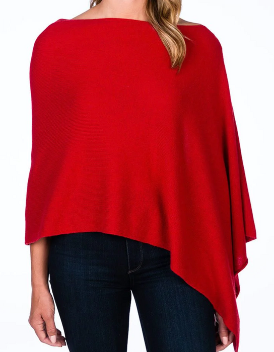 Asymmetric Cashmere Poncho