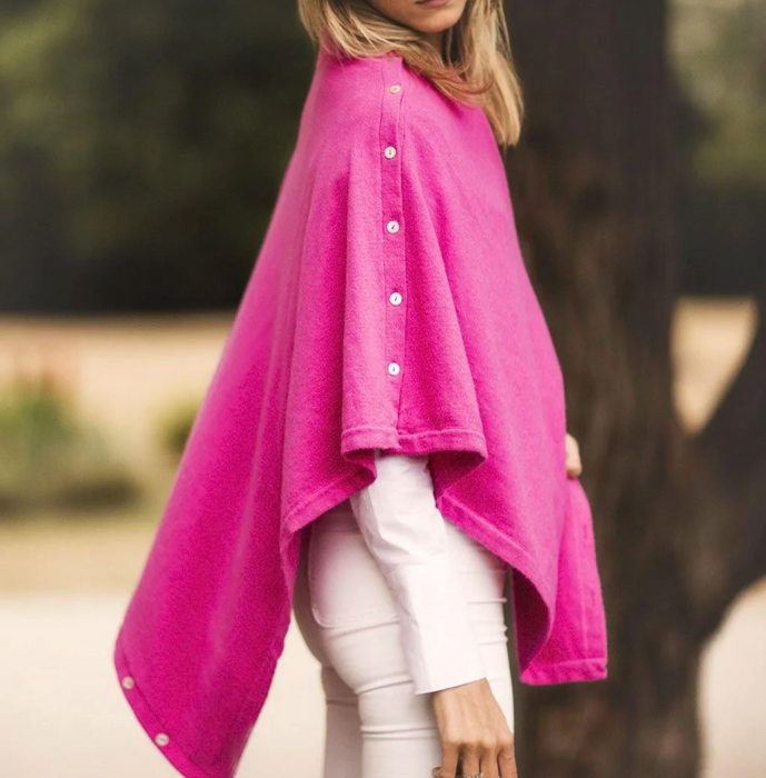 Cashmere Button Poncho