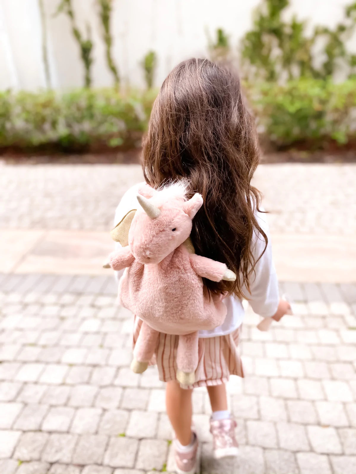Unicorn stuffed animal backpack top