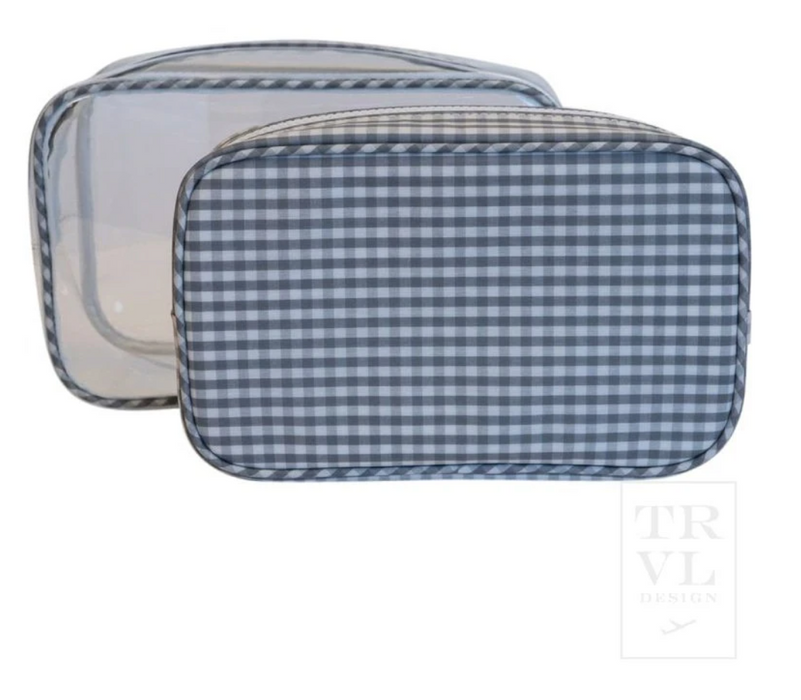 Duo Clear Gingham Cosmetic Pouches